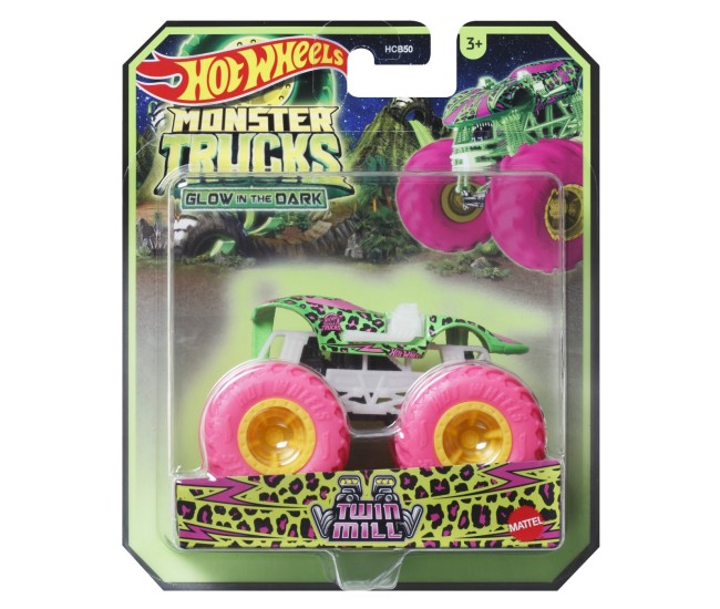 Hot wheels monster truck glow in the dark masinuta twin mill scara 1:64 Hot wheels monster truck glow in the dark masinuta twin mill scara 1:64