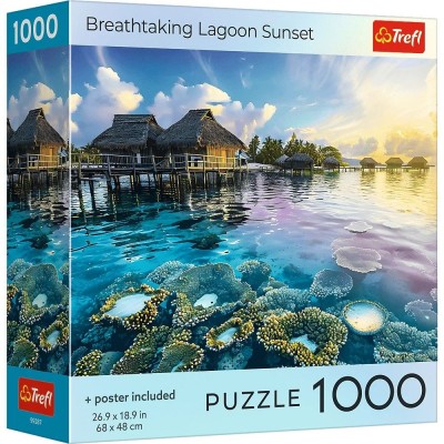 Puzzle trefl 1000 colectia sua apus de soare uluitor pe laguna poster inclus Puzzle trefl 1000 colectia sua apus de soare uluitor pe laguna poster inclus