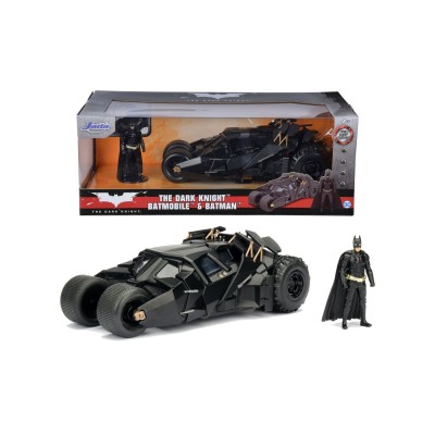 Jada the dark knight set figurina batman si masinuta metalica batmobile scara 1 la 24