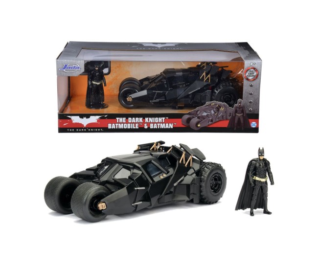 Jada the dark knight set figurina batman si masinuta metalica batmobile scara 1 la 24