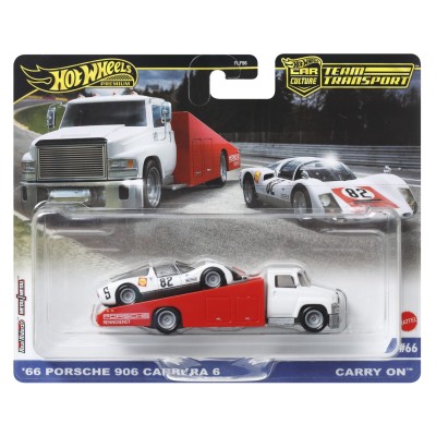 Hot wheels transportator carry on cu masinuta  porsche carrera 906 scara 1:64