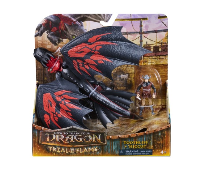 Cum sa iti dresezi dragonul incercarea flacarii set dragon tootless si figurina hiccup