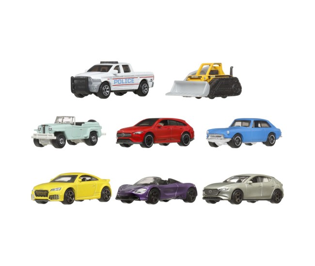 Matchbox set 8 masinute metalice exclusiv camioneta politiei scara 1 la 64