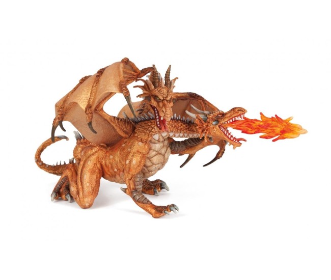 Papo figurina dragon cu doua capete auriu Papo figurina dragon cu doua capete auriu