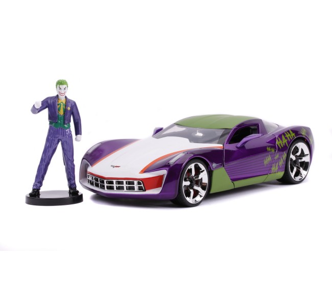 Masinute metalica chevy corvette stingray 2009 si figurina joker scara 1:24 Masinute metalica chevy corvette stingray 2009 si figurina joker scara 1:24
