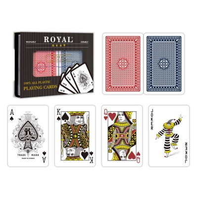 Set 2 pachete carti royal canasta poker din plastic