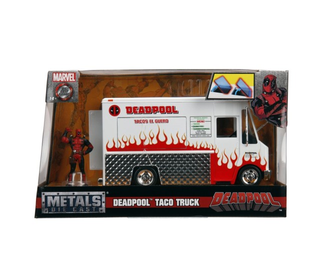 Jada marvel set camionul de mancare scara 1:24 si figurina metalica deadpool Jada marvel set camionul de mancare scara 1:24 si figurina metalica deadpool