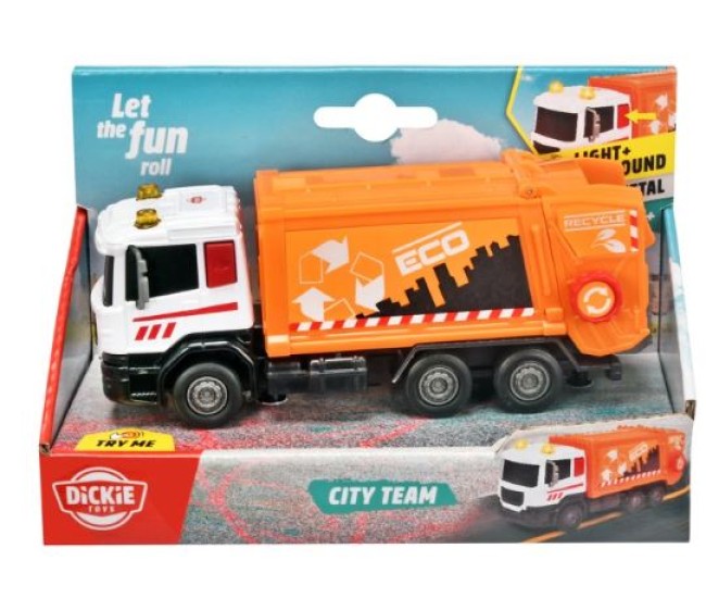 Dickie echipa de utilaje masina de gunoi 17cm