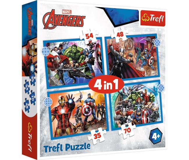 Puzzle trefl 4in1 avengers - razbunatorii curajosi Puzzle trefl 4in1 avengers - razbunatorii curajosi