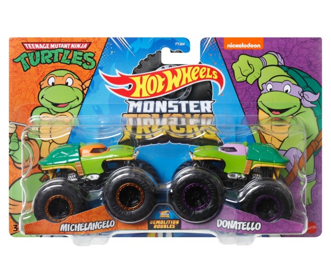 Monster truck set 2 masini scara 1 la 64 michelangelo si donatello Monster truck set 2 masini scara 1 la 64 michelangelo si donatello