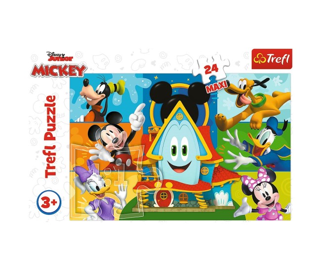 Puzzle trefl 24 maxi mickey mouse casa prietenilor amuzanti Puzzle trefl 24 maxi mickey mouse casa prietenilor amuzanti