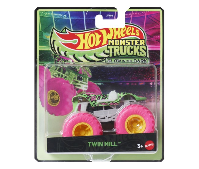 Hot wheels monster truck glow in the dark masinuta twin mill scara 1 la 64