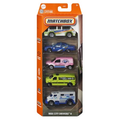 Matchbox set 5 masinute metalice mbx city drivers v scara 1 la 64