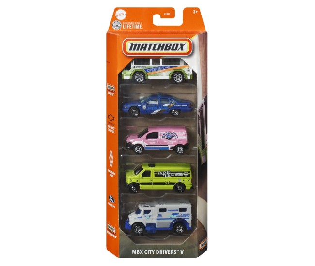 Matchbox set 5 masinute metalice mbx city drivers v scara 1 la 64
