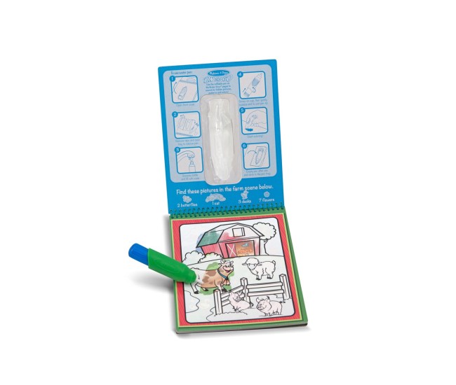 Melissa and doug carte de colorat animale reutilizabila cu apa water wow