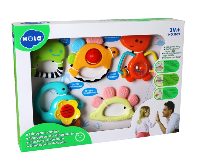 Set 5 zornaitori dinozauri multicolori Set 5 zornaitori dinozauri multicolori