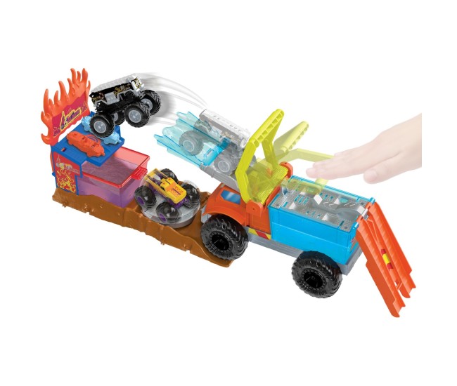 Hot wheels monster truck arena smashers color shifters salvarea lui 5alarm
