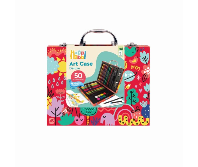 Happi hobbi art case set de desen deluxe cu 50 de accesorii lumea mea