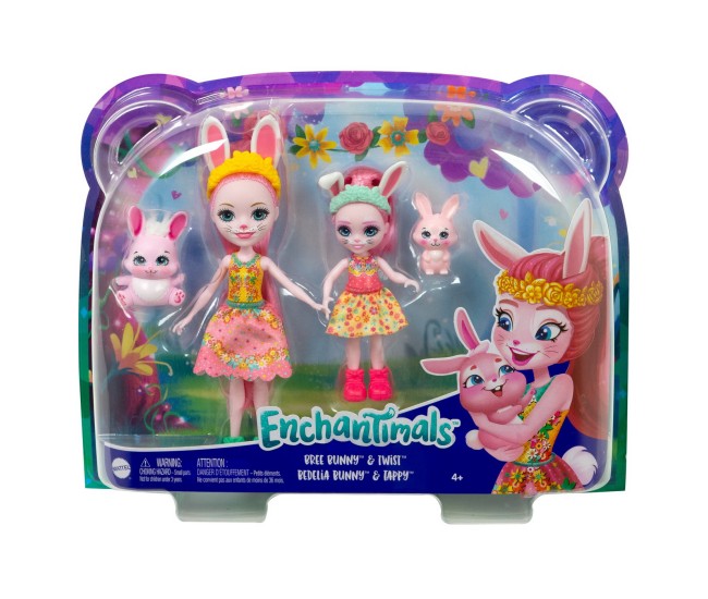 Enchantimals set papusi surori si animalutele lor bree bunny si twist si bedelia bunny si tappy Enchantimals set papusi surori si animalutele lor bree bunny si twist si bedelia bunny si tappy