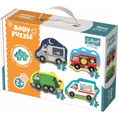 Puzzle trefl baby clasic vehicule si meserii 18 piese