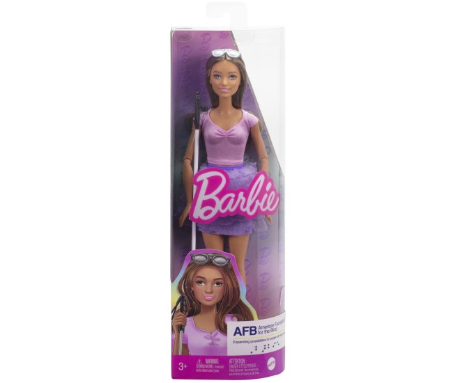 Barbie fashionistas papusa barbie cu baston pentru nevazatori