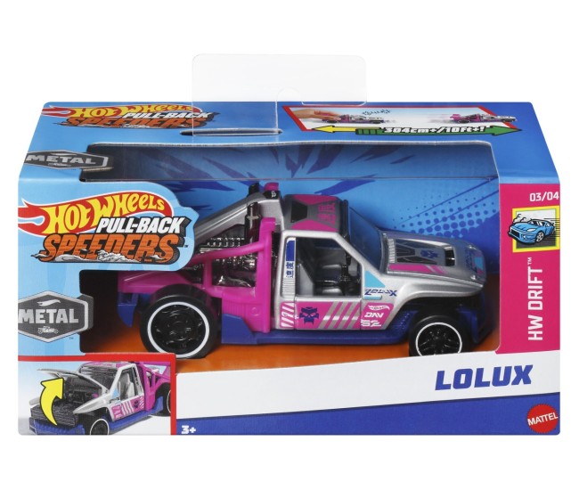 Hot wheels masinuta metalica cu sistem pull back lolux scara 1:43 Hot wheels masinuta metalica cu sistem pull back lolux scara 1:43