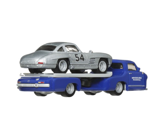 Hot wheels transportator mercedes-benz 55 blaues wunder cu masinuta mercedes-benz 300 sl scara 1:64 Hot wheels transportator mercedes-benz 55 blaues wunder cu masinuta mercedes-benz 300 sl scara 1:64