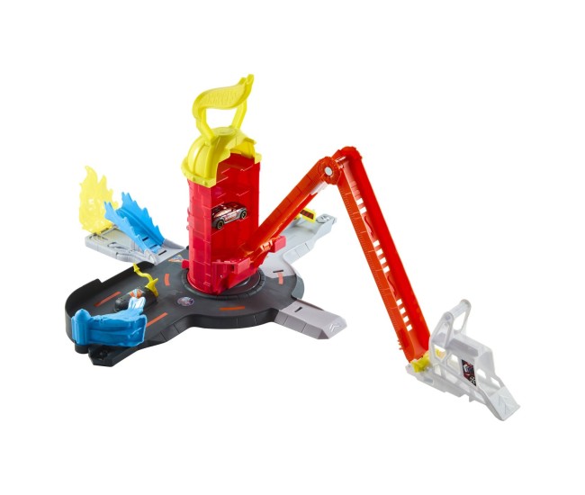 Hot wheels city set de joaca super statie de pompieri cu masinuta inclusa