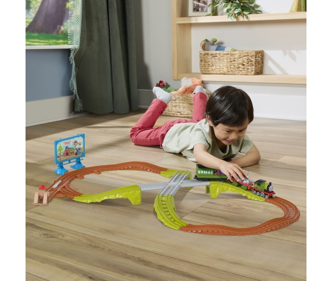 Thomas set de joaca trenulet cu circuit si accesorii whiffs recycling run