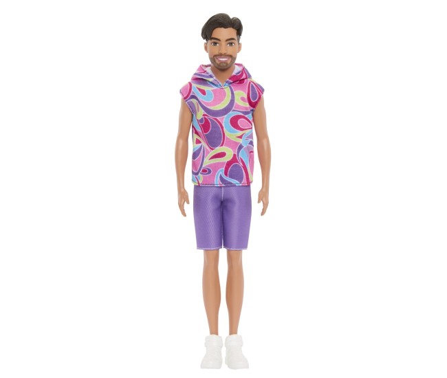 Barbie papusa baiat fashionistas brunet cu barba si tricou cu gluga