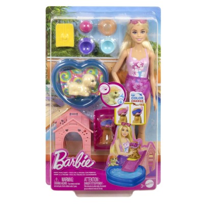 Barbie color change petrecerea catelusului la piscina