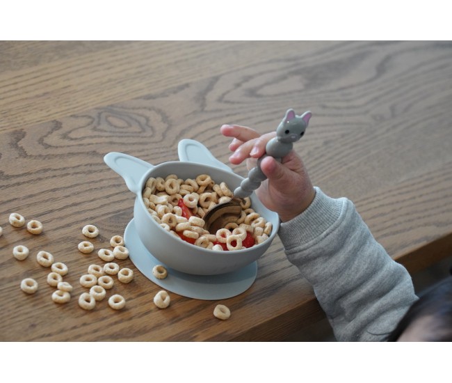 Set 2 castronele cu ventuza silicon melii model bulldog Set 2 castronele cu ventuza silicon melii model bulldog