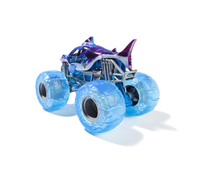 Monster jam masinuta metalica megalodon mov scara 1 la 64 Monster jam masinuta metalica megalodon mov scara 1 la 64