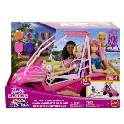 Barbie mysteries detectivi pe plaja masinuta buggy si accesorii