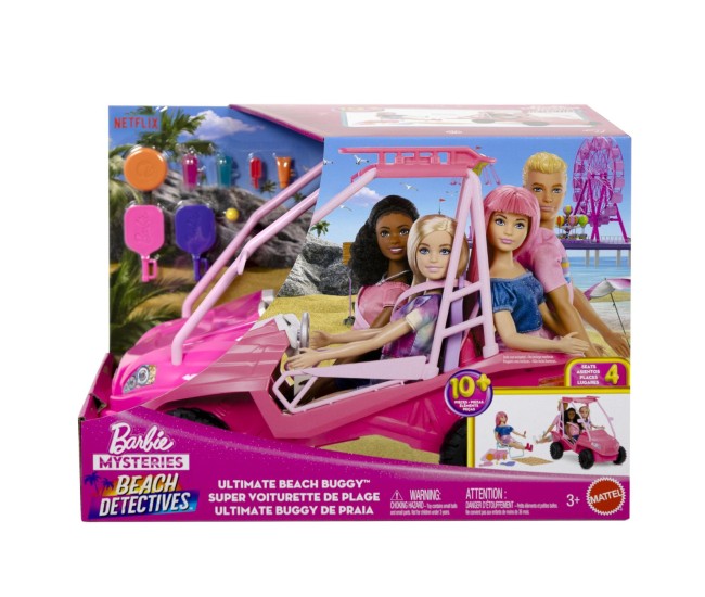Barbie mysteries detectivi pe plaja masinuta buggy si accesorii Barbie mysteries detectivi pe plaja masinuta buggy si accesorii