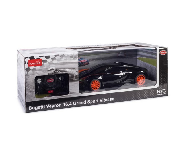Masina cu telecomanda bugatti grand sport vitesse negru cu scara 1 la 18