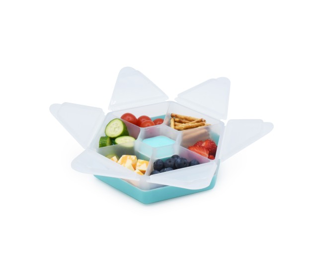 Cutie snack hexagon snackle 6 compartmente, melii, blue