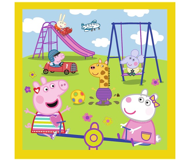 Puzzle trefl 3in1 peppa pig o zi aniversara
