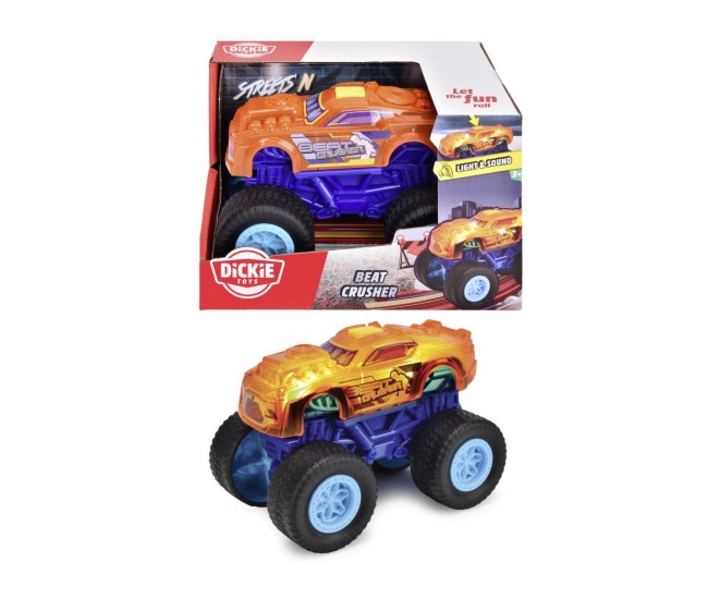 Dickie masina de teren beat crusher cu lumini si sunete 17cm Dickie masina de teren beat crusher cu lumini si sunete 17cm