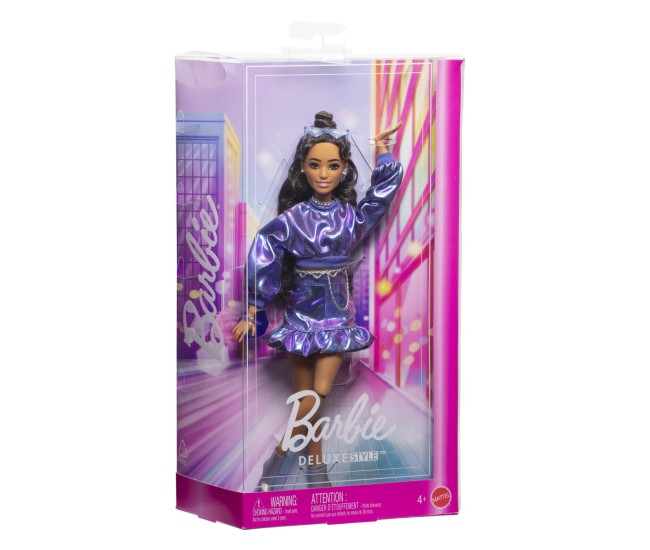 Barbie deluxe style papusa barbie rochie albastru metalizat Barbie deluxe style papusa barbie rochie albastru metalizat
