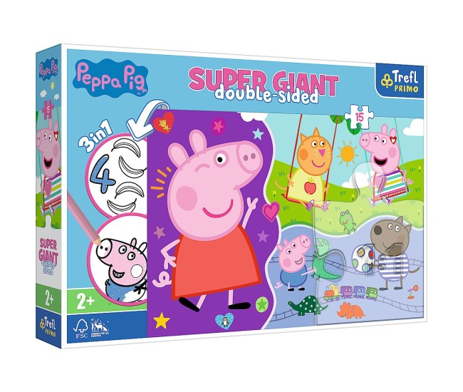 Puzzle trefl primo super giant 15 peppa pig Puzzle trefl primo super giant 15 peppa pig