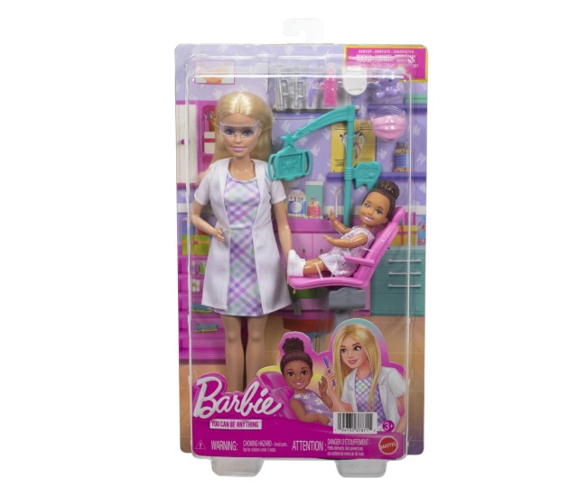 Barbie set de joaca papusa barbie blonda face cariera dentist