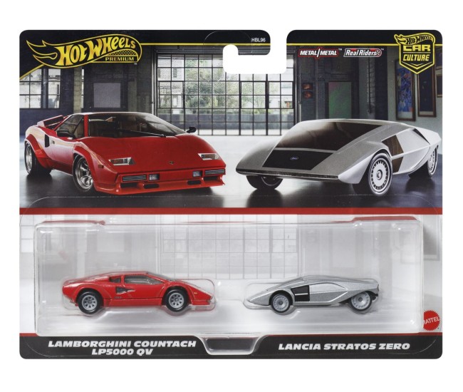 Hot wheels premium set 2 masinute metalice lamborghini countach lp5000 qv si lancia stratos zero scara 1:64 Hot wheels premium set 2 masinute metalice lamborghini countach lp5000 qv si lancia stratos zero scara 1:64