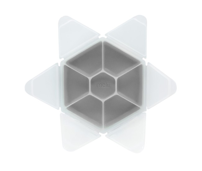 Cutie snack hexagon snackle 6 compartmente, melii, grey