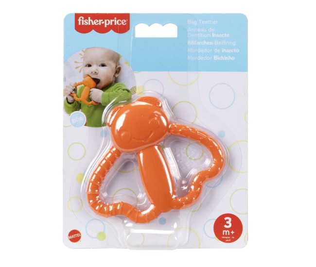 Jucarie dentitie pentru bebelusi gandacelul portocaliu Jucarie dentitie pentru bebelusi gandacelul portocaliu