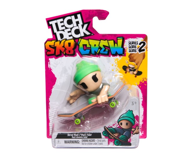 Tech dech sk8 crew pachet placa si figurina 9.6cm sapca verde Tech dech sk8 crew pachet placa si figurina 9.6cm sapca verde