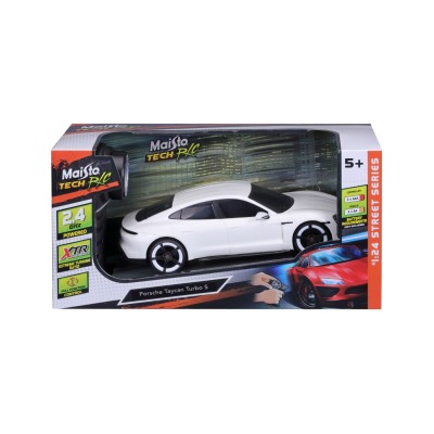 Maisto masinuta cu telecomanda 2.4ghz porsche taycan turbo s scara 1 la 24