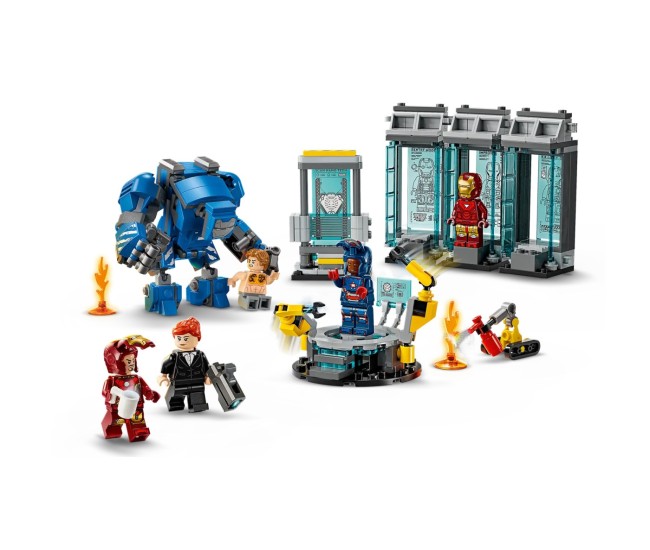 Lego super heroes laboratorul lui iron man sala armurilor 76315