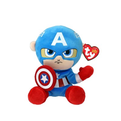 Plus ty 15cm beanie babies soft marvel captain america