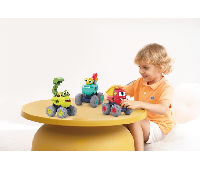 Set 3 masinute de constructie monstruletii amuzanti cu frictiune